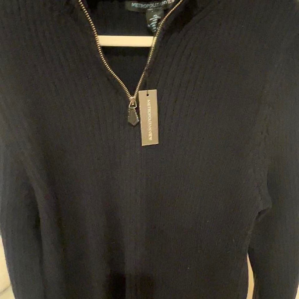 Metropolitan View NWT Navy cashmere  quarter zip sweater Men’s XL